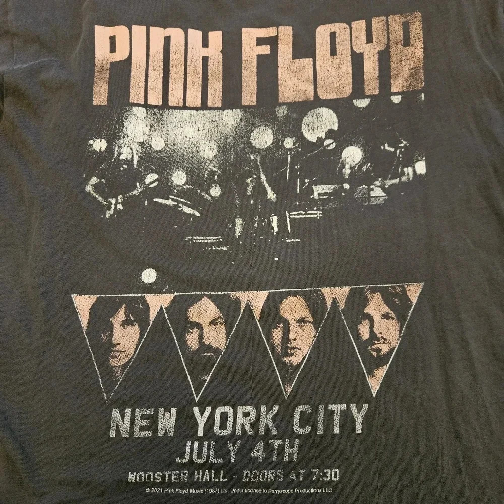 Pink Floyd H&M Band Tee Shirt Gray Short Sleeve New York Logo Top - Picture 2 of 7